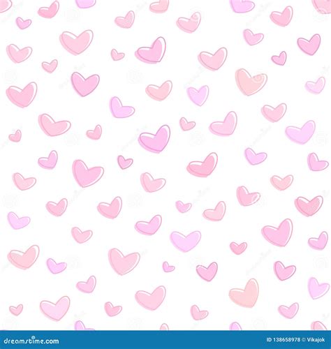 Seamless Pink Hearts Pattern Pink Background For Saint Valentines Day