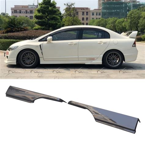 Carbon Fiber Rocker Winglet Side Skirts For Honda Civic Fd2 8th Type R Extension Bumper Lip 2006