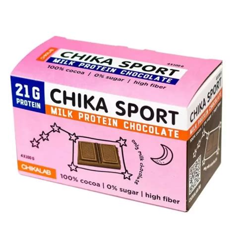 Chikalab Chikasport Protein Milk Chocolate Bars 4x100g Pack A1 Protein