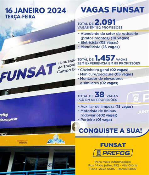 Funsat Anuncia Mais De Mil Vagas De Emprego Em Empresas Nesta