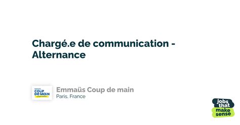 Charg E De Communication Stage Alternance Paris Emma S Coup De