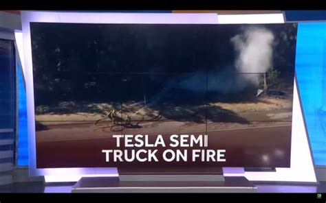 Tesla Semi Big Rig Truck Catches Fire In The US Road Only Reopened To