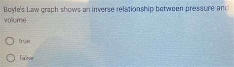 Solved Boyle S Law Graph Shows An Inverse Relationship Between