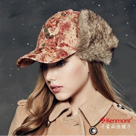 Kenmont Women Girl Lady Autumn Winter Warm Faux Fur Visor Hat Earflap