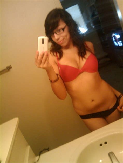 Pretty Brunette Wearing Glasses Takes Lots Of Selfshots 125 Pretty Brunette Wearing Glasses