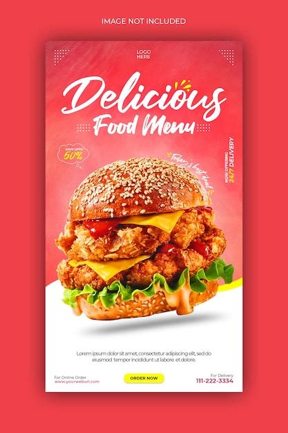 Premium Psd Delicious Burger And Food Menu Instagram Story Template