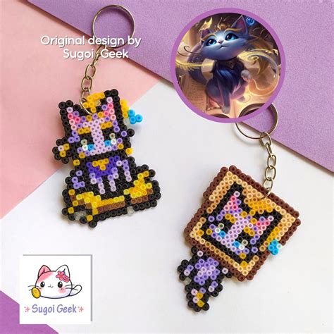 Chaveiro Yuumi Jogo League Of Legends Hama Perler Beads Shopee Brasil