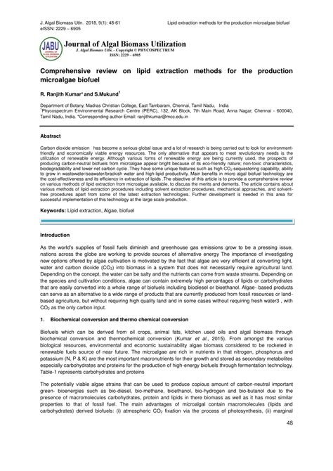 (PDF) Comprehensive review on lipid extraction methods for the ...