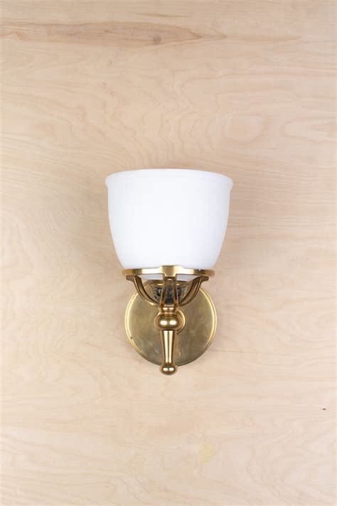 Brass Wall Sconce W Frosted Glass Shade Wall Lights Collection City Knickerbocker