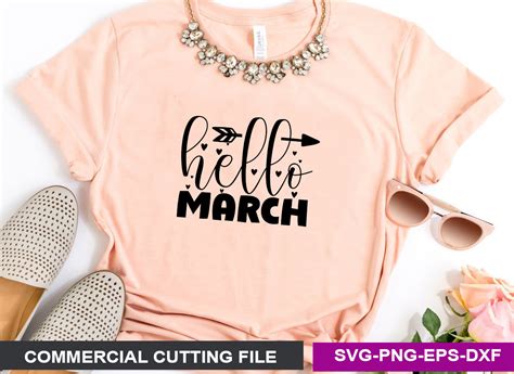 Hello March Svg Graphic By Svg Print Design · Creative Fabrica