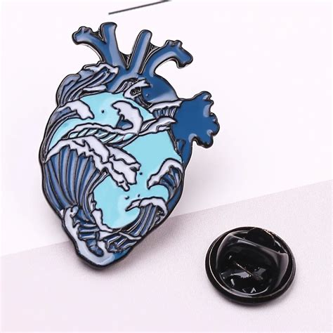 Brooches Pins Anatomical Heart Cartoon Anatomy Brooch Creativity Ocean