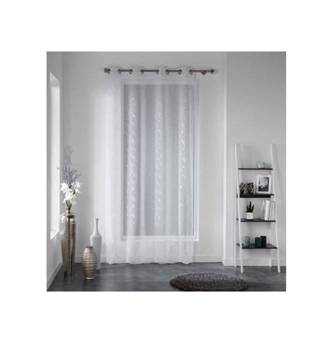 Panneau à oeillets 140 x 240 cm Voile sablé applique Dalya Blanc