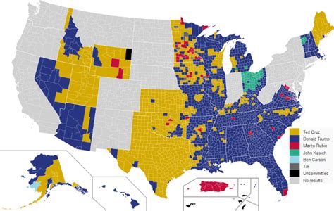 2016 Republican Presidential Primary Results by County – Brilliant Maps