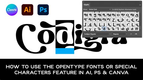 How To Use The Opentype Fonts Or Special Characters Feature In Ai Ps