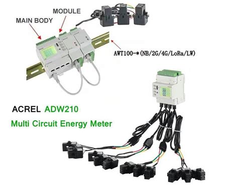 Adw Wireless Multi Loop Energy Meter Of G Lora Wifi Communication