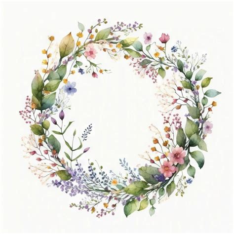 Une Couronne De Fleurs à L aquarelle Avec La Lettre O Au Milieu