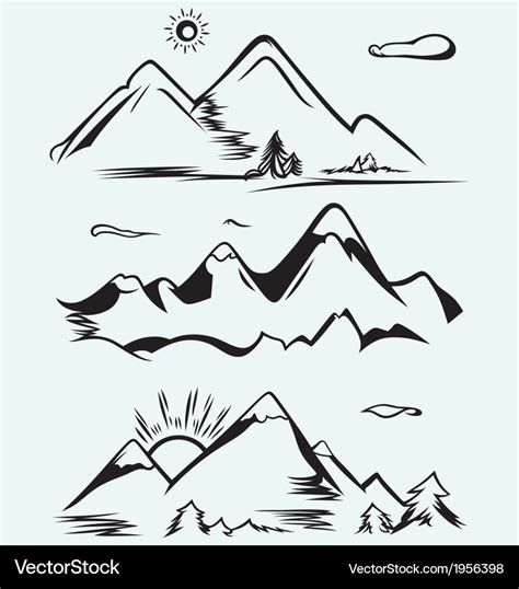 Mountain range Royalty Free Vector Image - VectorStock