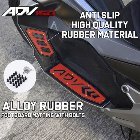 Honda Adv V Cnc Alloy Rubber Footboard Matting With Bolts For Adv