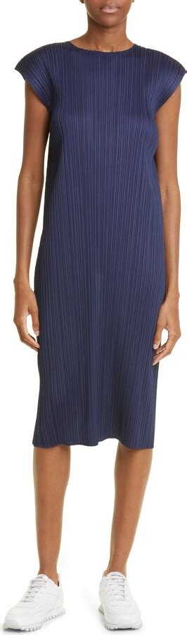 Pleats Please Issey Miyake Monthly Colors August Pleated Midi Dress