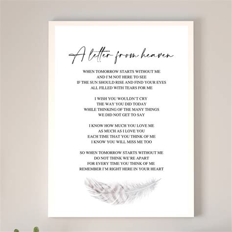 A Letter From Heaven, A4 Print, Heaven Qoute - Etsy