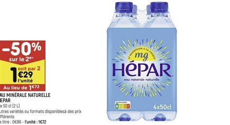 Promo Eau Min Rale Naturelle Hepar Chez Leader Price