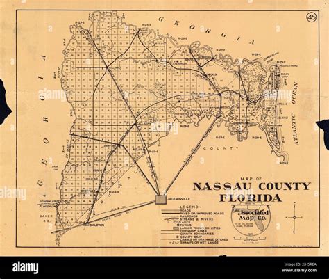 Map of Nassau County, 1926, by the Associated Map Company Stock Photo ...