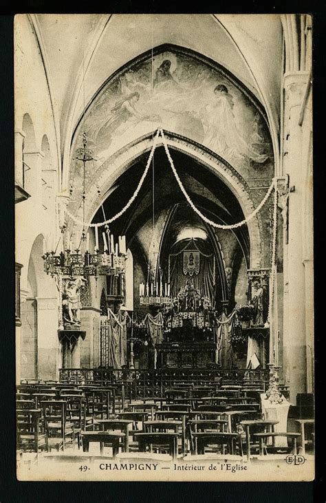 Champigny sur Marne Intérieur de l église Carte postale