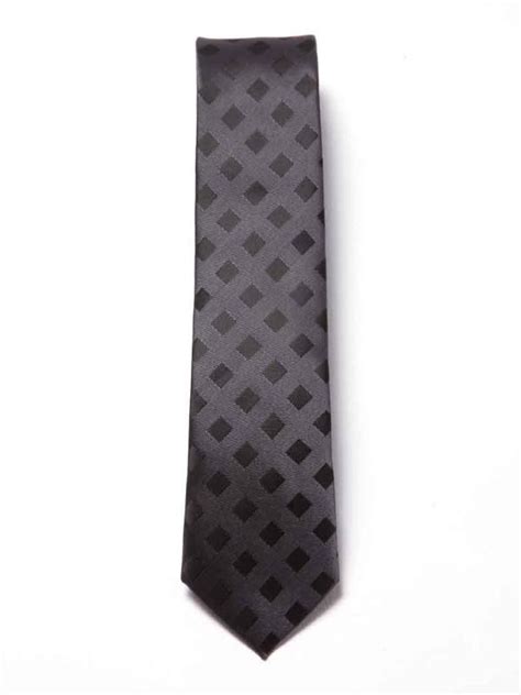 Buy Black Checks Polyester Tie Zodiac