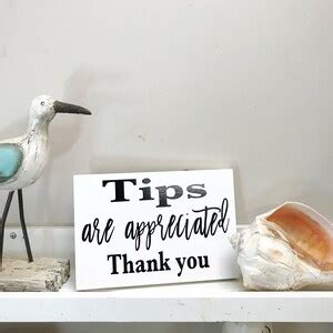 Tips Are Appreciated Thank You Sign Restaurant Salon Signage Etsy