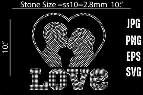 Love Rhinestone Template Design Graphic By Mandala Design Creative