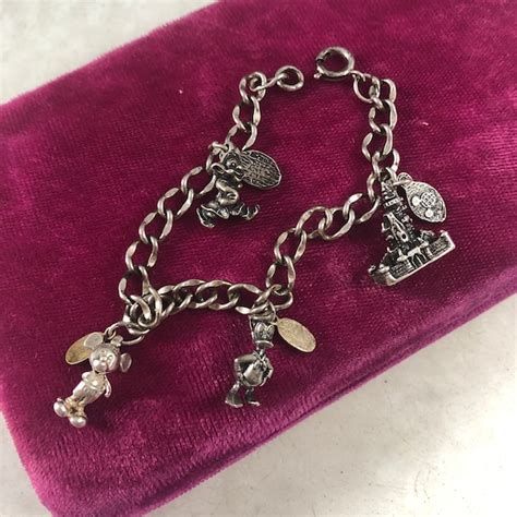 Vintage Walt Disney Charm Bracelet Sterling Silver Mickey Etsy