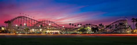 Giant Dipper Roller Coaster At Sunset Belmont Park Mission Beach San