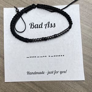 Bad Ass Morse Code Secret Message For Friend Friendship Bracelet Bad