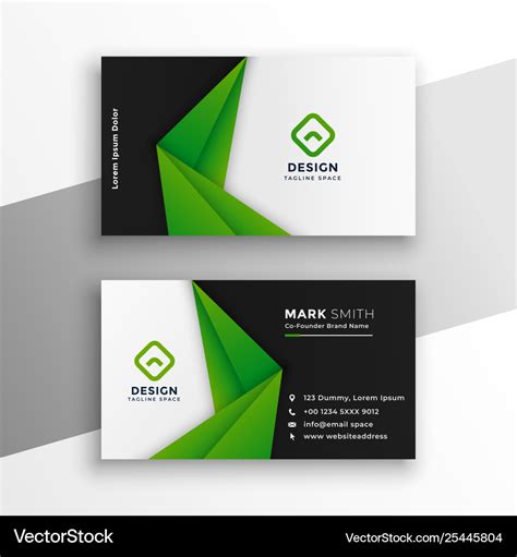 Green Abstract Modern Business Card Design Vector Image