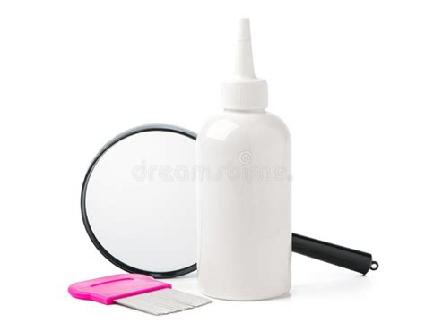 Medicine Lice Comb And Magnifying Glass Isolated On White Stock Image