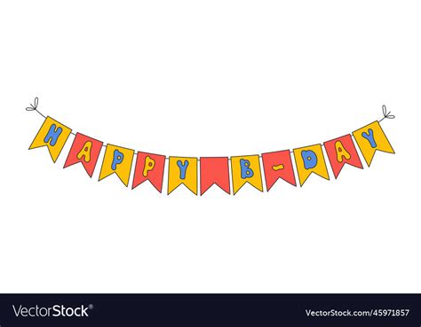 Flag with lettering happy birthday bunting Vector Image