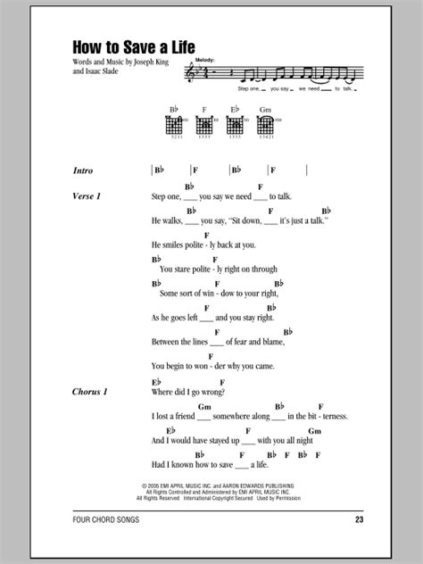 How To Save A Life by The Fray - Guitar Chords/Lyrics - Guitar Instructor