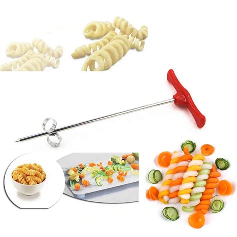 Pc Manual Spiral Screw Slicer Plastic Pp Steel Wire Rotate Potato