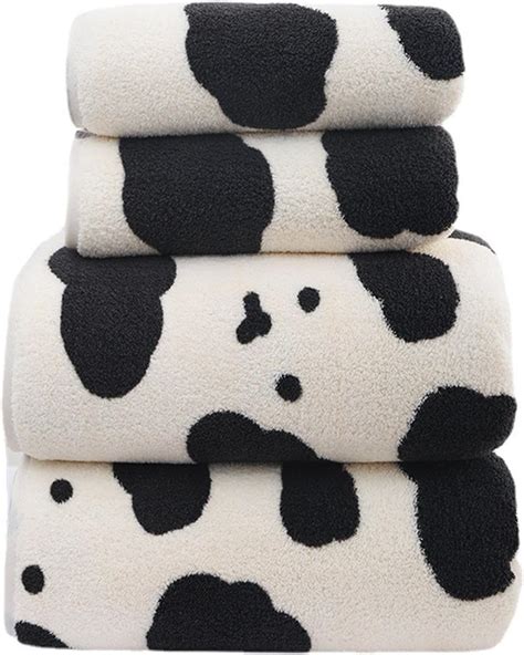 Amazon Bathroom Towel Set Ultra Soft Cow Coral Fleece Towel Set