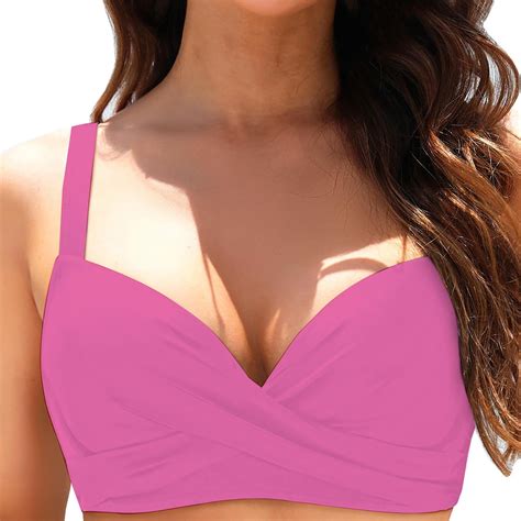 Baqcunre Plus Size Swimwear Women Underwire Bikini Top Swim Top Bra Padded Swimsuit Tops