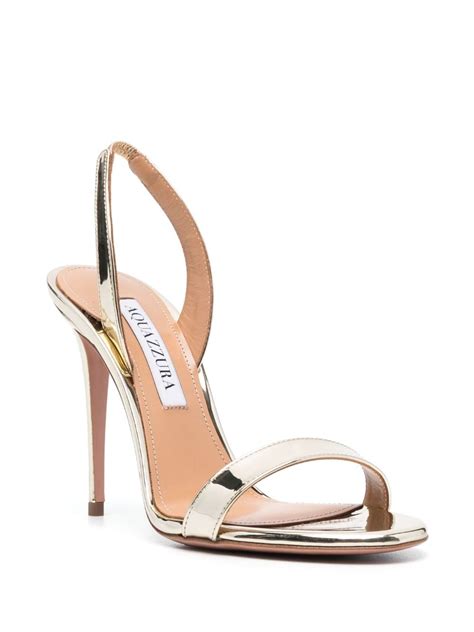 Aquazzura So Nude 110mm Slingback Sandals Gold FARFETCH UK