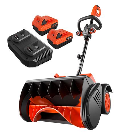 VOLTASK SS-40A 40V 16-Inch Cordless Snow Shovel with Wheels, 2 Batteri