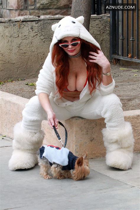 Phoebe Price Wearing A Cat Jumpsuit With Red Lingerie Underneath In Studio City AZNude