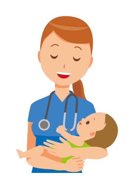 260 Cartoon Of The Nurse Holding Baby Stock Illustrations Royalty