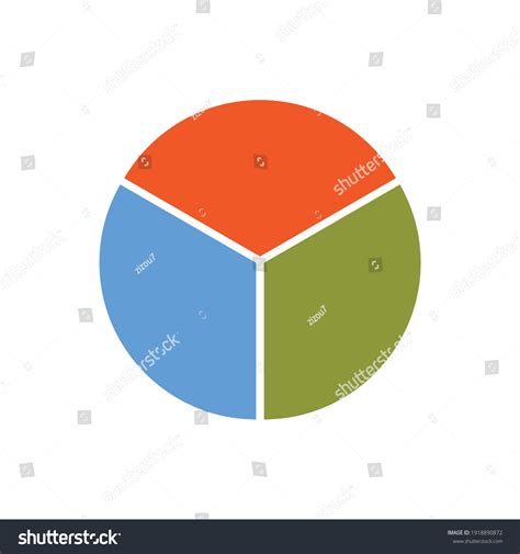 Circle Divided Into Three Equal Segments Royalty Free Stock Vector