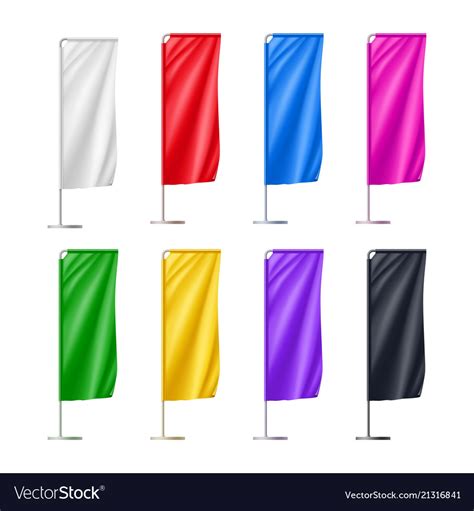 Colorful beach flags set isolated on white Vector Image