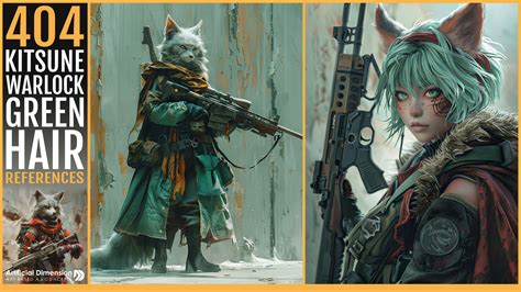 ArtStation - 404 Kitsune Warlock with Short Green Hair | Artworks