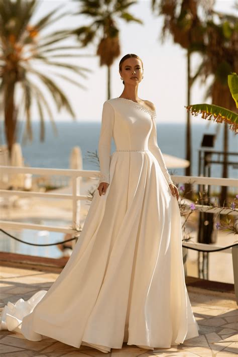 Off One Shoulder Wedding Dress - Aline Ball Gown Wedding Dress - Lace