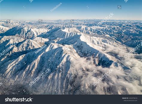 Aerial View Wasatch Mountains Surrounding Salt Stock Photo 1652970610