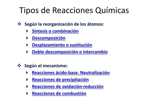 Ppt Tipos De Reacciones Químicas Powerpoint Presentation Free